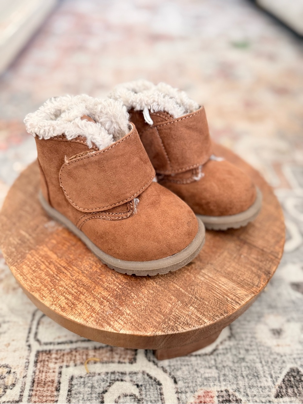 Falls Creek Chestnut Brown Fleece-Lined Kids Winter Boots Size 5
